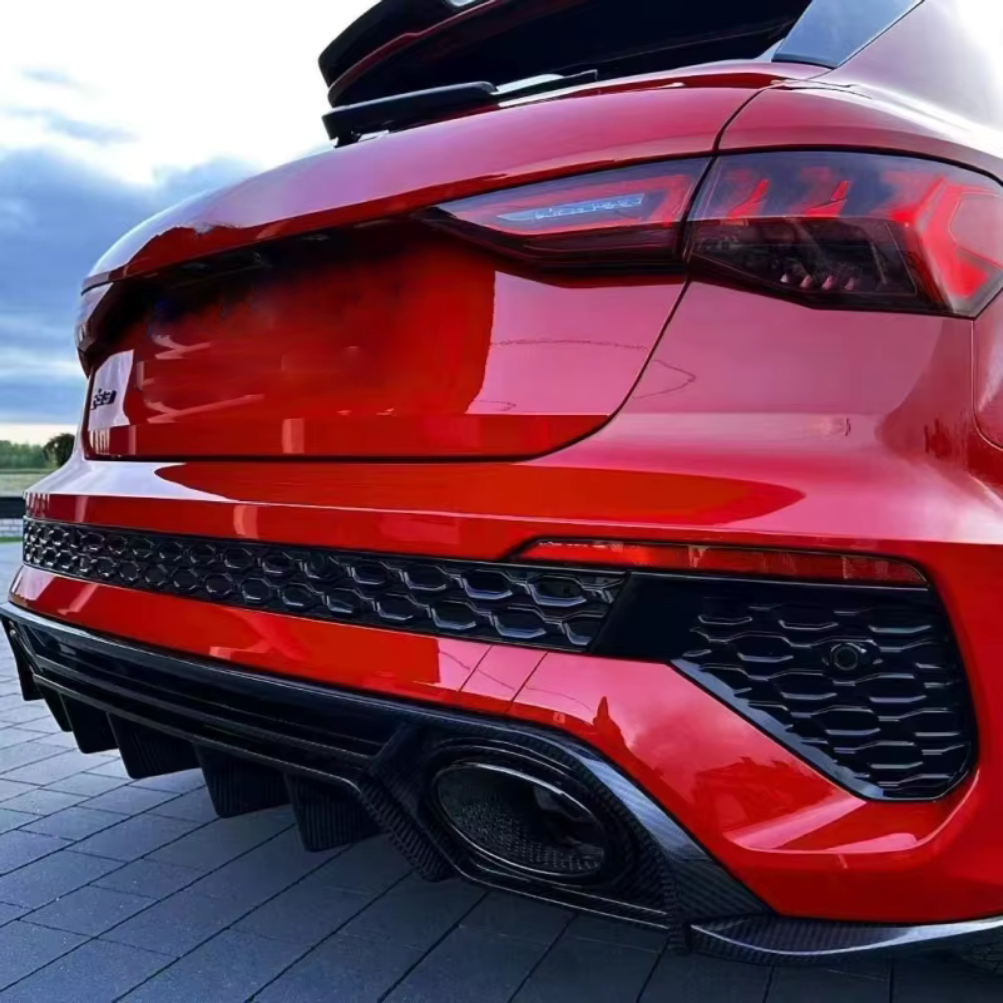 Audi RS3 8Y 2021+ Carbon Fiber Rear Diffuser Kit V2 image 1