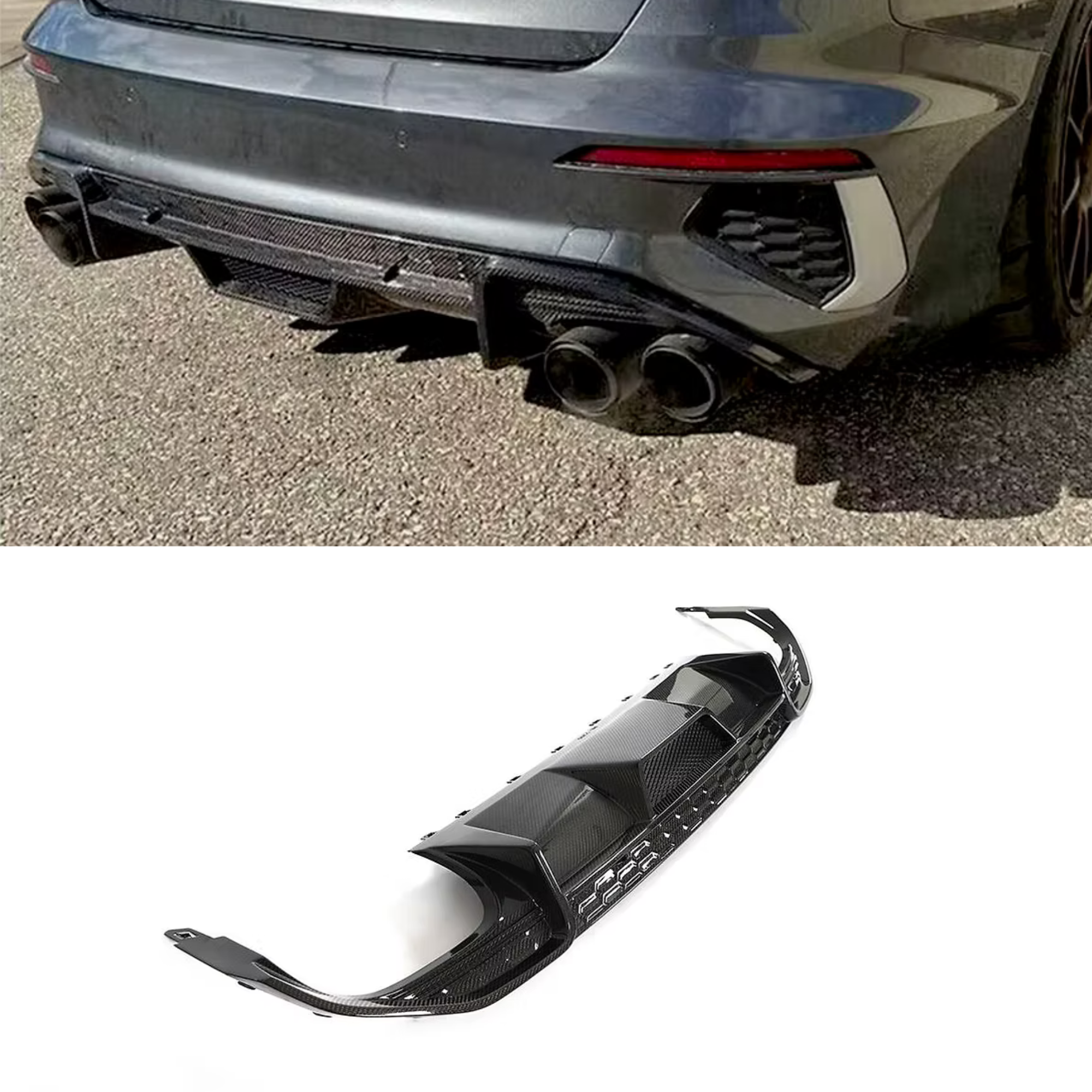 Audi S3 8Y 2021+ Carbon Fiber Rear Diffuser image 0
