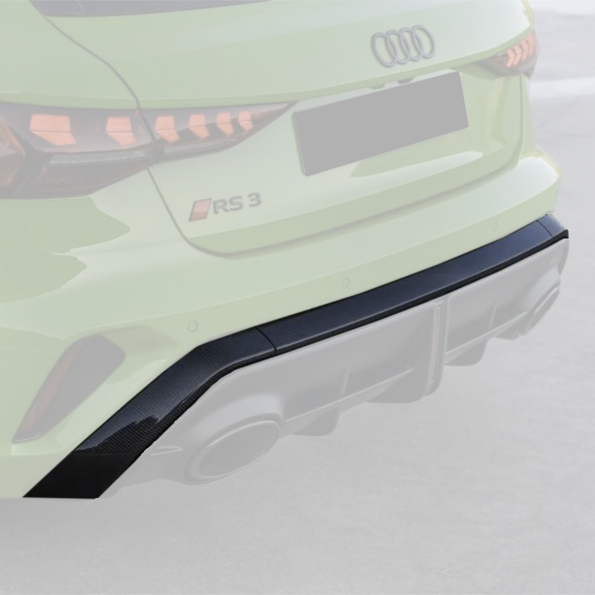 Audi RS3 8Y 2025 Carbon Fiber Rear Bumper Diffuser Splitter Replacement Trim image 1