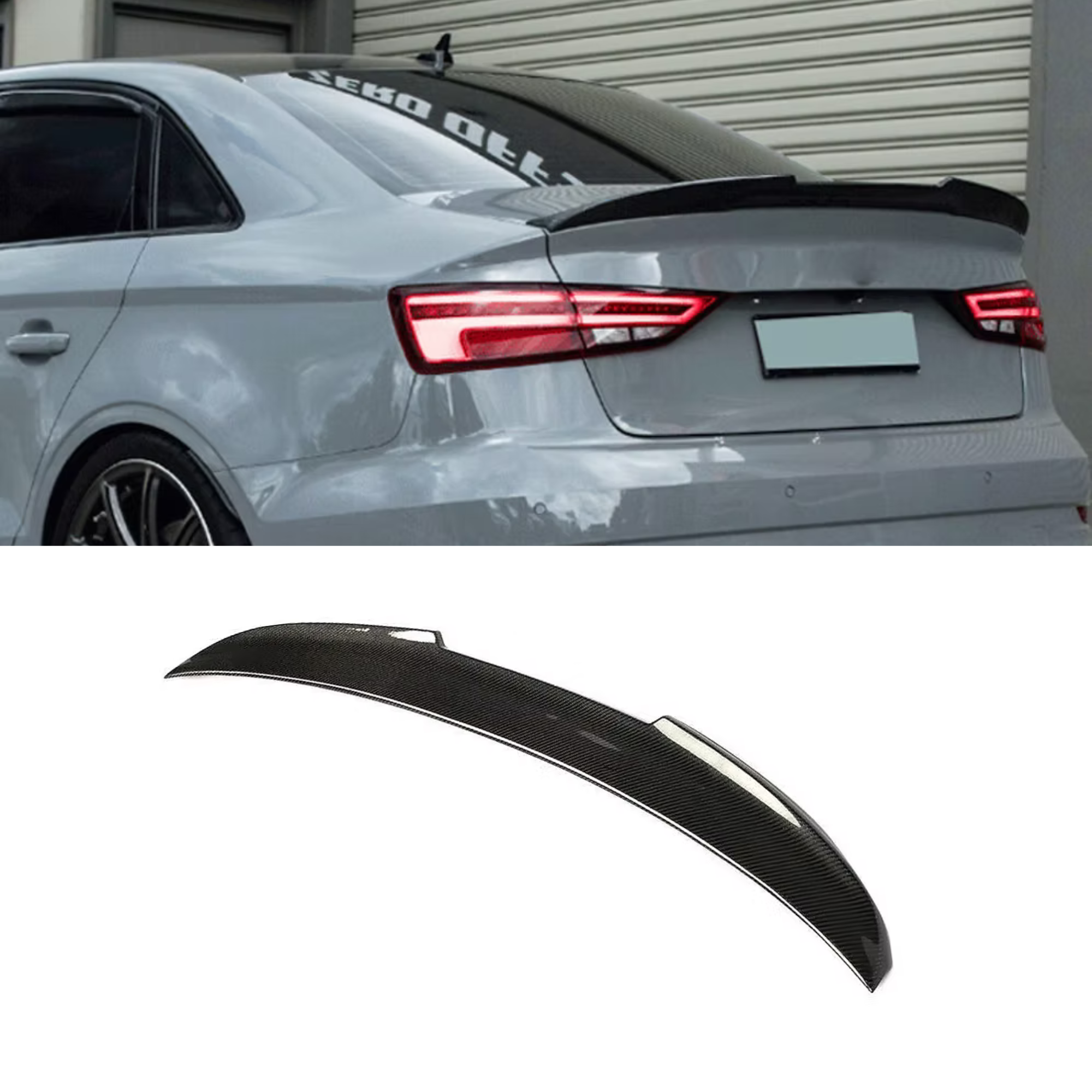 Audi A3/S3/RS3 8V Sedan Carbon Fiber Rear Wing Spoiler image 0