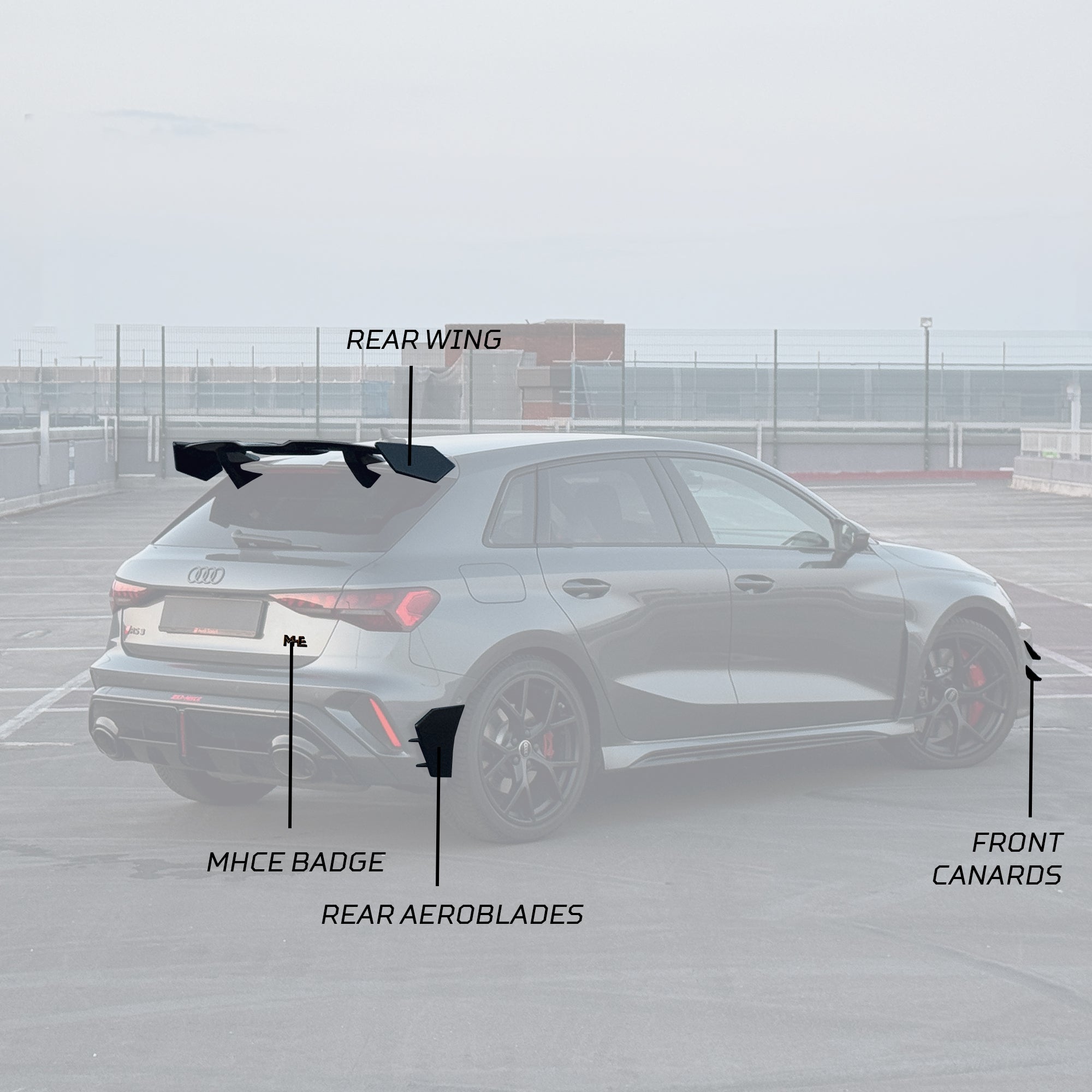 AUDI RS3 8Y AEROKIT BODYKIT (REAR WING, AEROBLADES, CANARDS) image 1