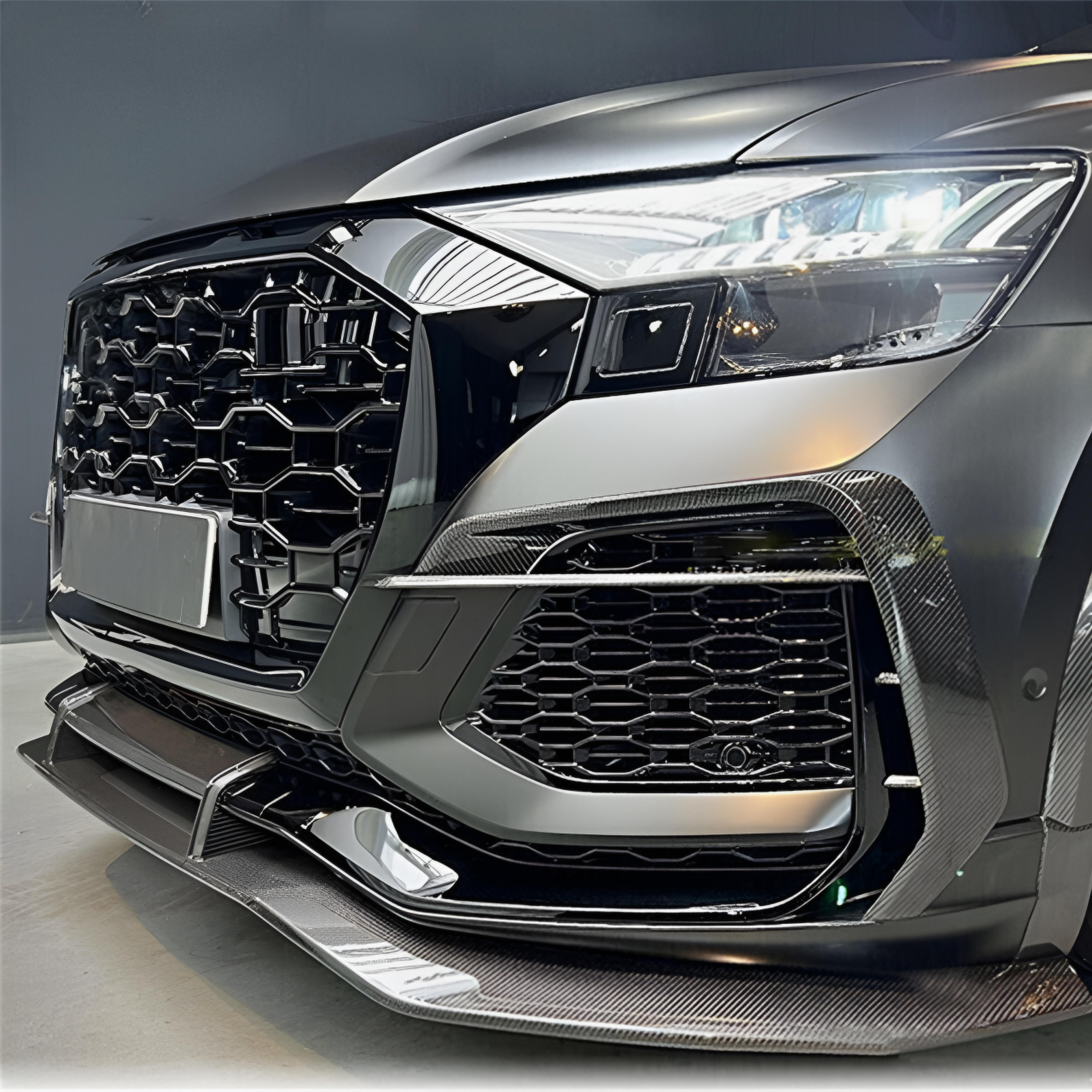 Audi RSQ8 4M Carbon Fiber Front Canards/Bumper Trim/Foglamp Covers image 2
