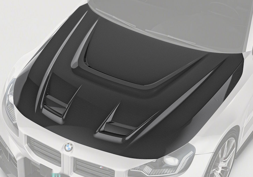 BMW M2 G87 Carbon Fibre Bonnet - lightweight vented replacement hood for G87