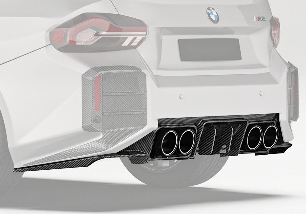 BMW M2 G87 Carbon Fibre Rear Diffuser Ver.2 - aggressive aerodynamic styling upgrade