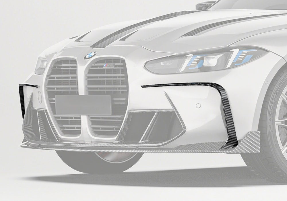 BMW M3 G80 Carbon Fibre Front Canards - race-inspired aerodynamic styling upgrade