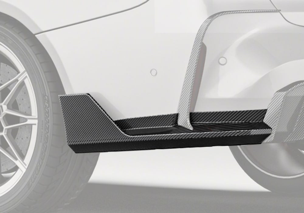 BMW M3 G80 Carbon Fibre Rear Side Splitter - aggressive aero styling upgrade