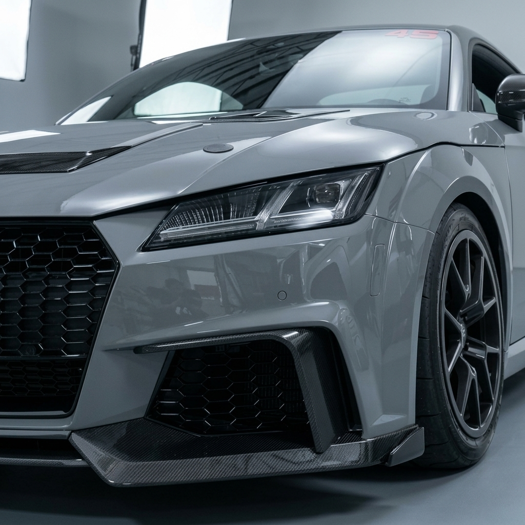 Audi TT/TTS/TTRS 8S (MK3) Carbon Fiber Front Fog Light Cover Splitter Canards image 1