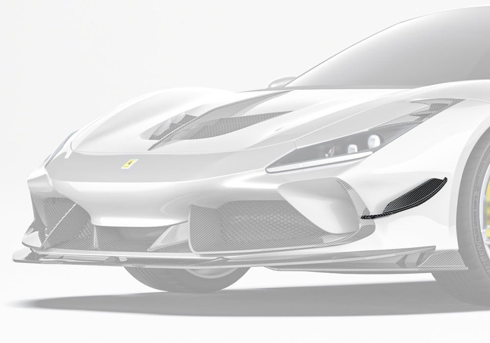 Ferrari F8 Tributo Carbon Fibre Front Canards - race-inspired aerodynamic upgrade