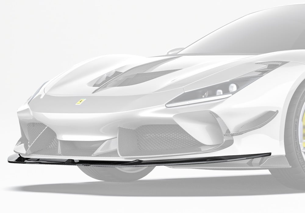 Ferrari F8 Tributo Carbon Fibre Lower Front Lip - aggressive aerodynamic styling upgrade