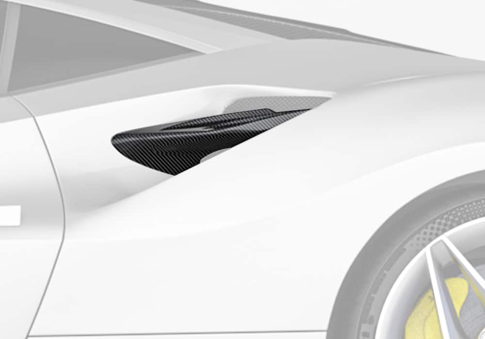 Ferrari F8 Tributo Carbon Fibre Rear Air Intake - OEM fitment aerospace-grade carbon upgrade