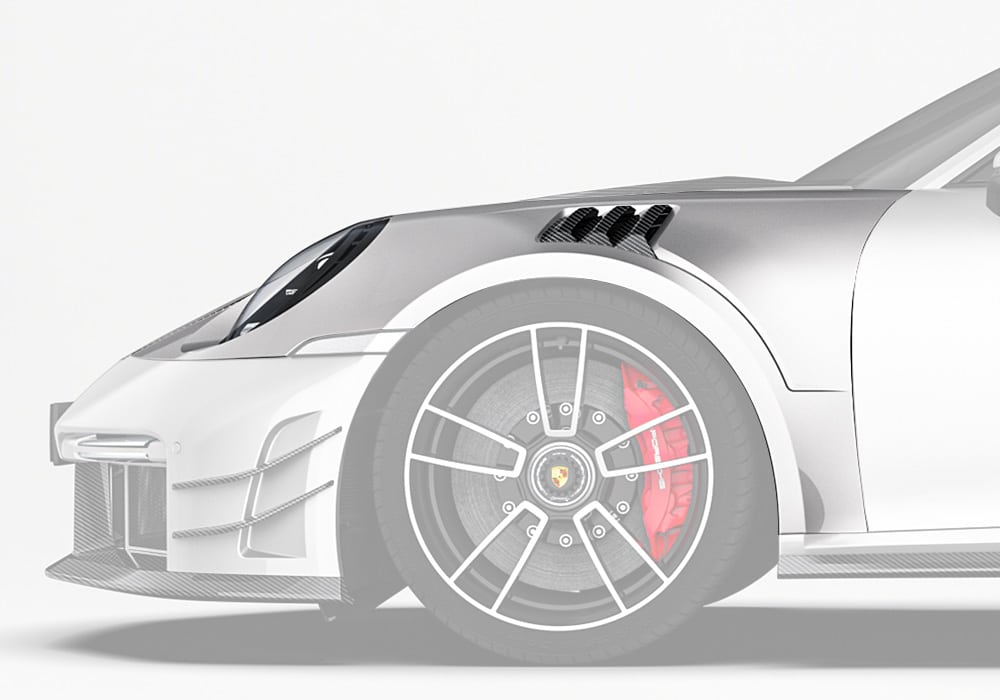 Porsche 911 992 Turbo S Carbon Fibre Side Fenders - lightweight aerodynamic upgrade
