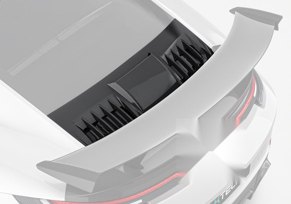 Porsche 911 992 Turbo S Carbon Fibre Rear Engine Lid - lightweight precision upgrade