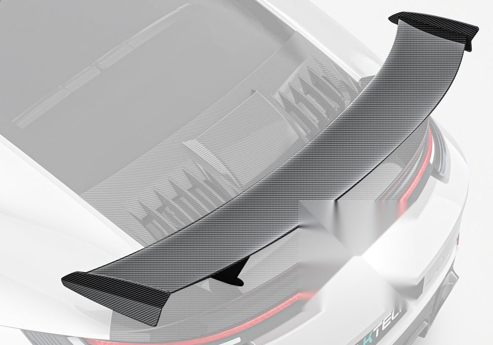 Porsche 911 992 Turbo S Carbon Fibre Rear Spoiler - lightweight aerodynamic upgrade