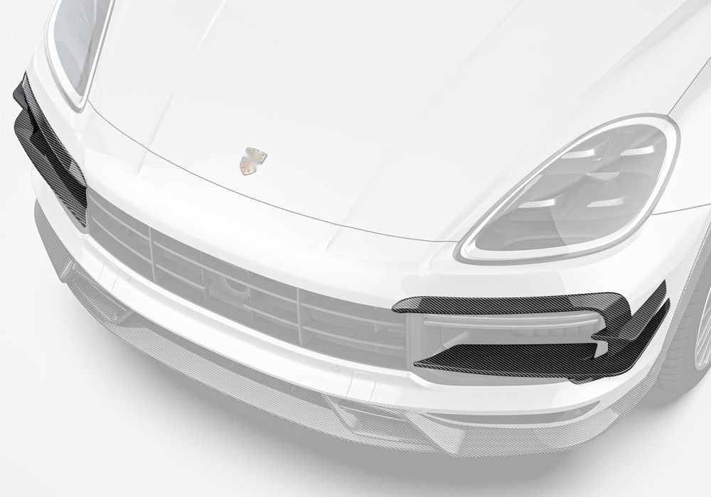 Porsche Cayenne 9YA 9YB Carbon Fibre Front Canards - aerodynamic race-inspired styling upgrade