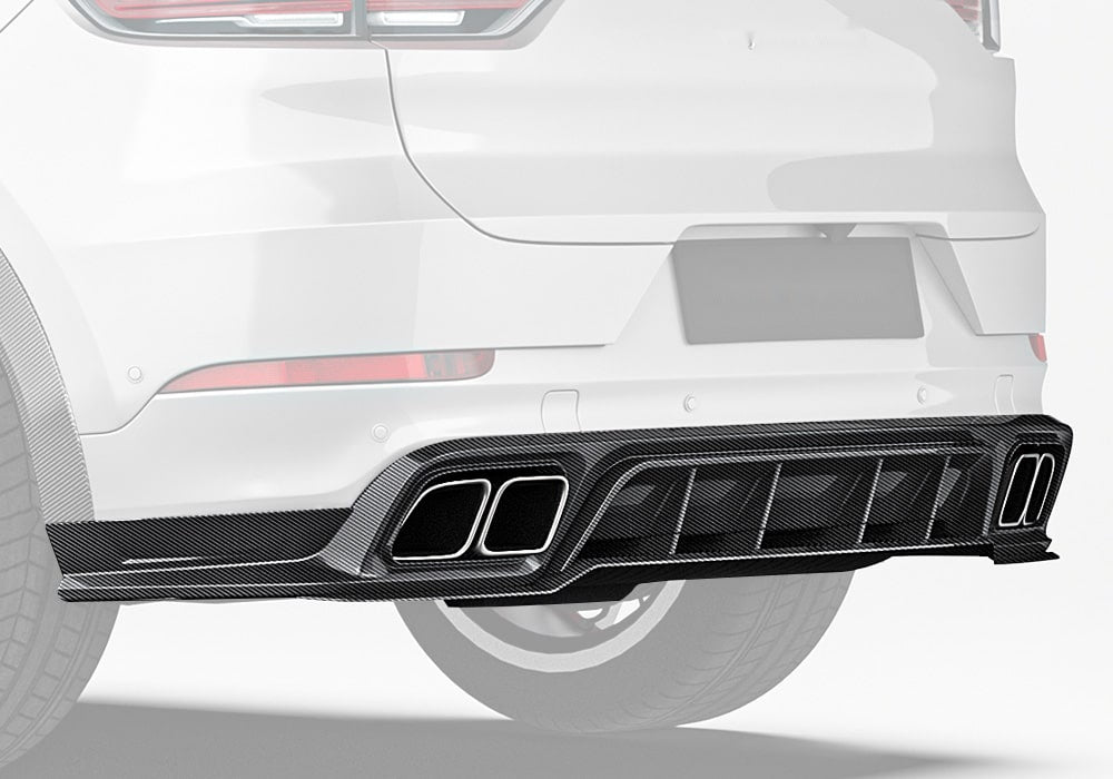 Porsche Cayenne 9YA/9YB Carbon Fibre Rear Diffuser - aggressive aerodynamic SUV styling upgrade