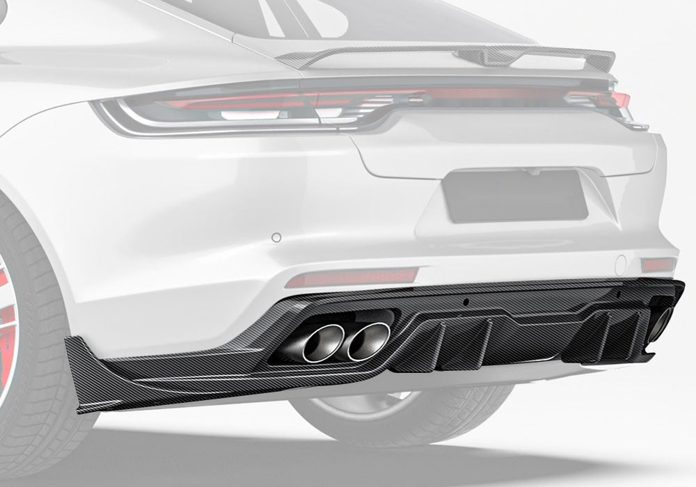 Porsche Panamera 971 Carbon Fibre Rear Diffuser - aggressive aerodynamic styling upgrade