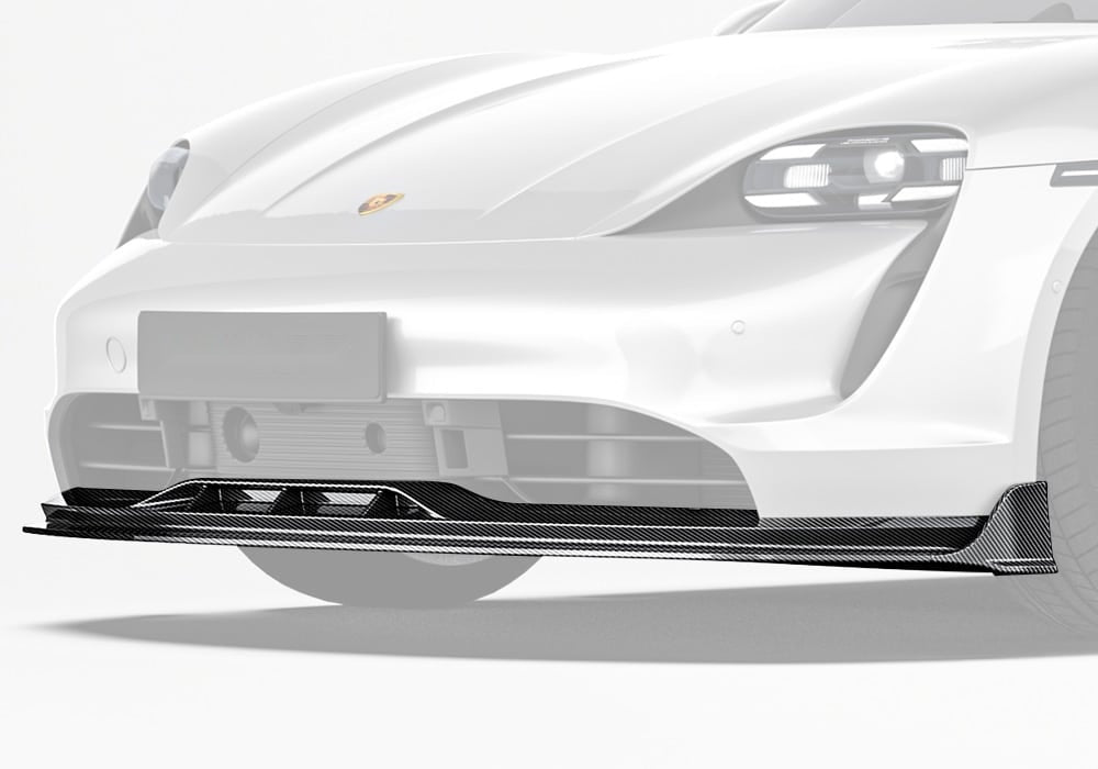 Porsche Taycan Carbon Fibre Front Lip - aerodynamic race-inspired styling upgrade