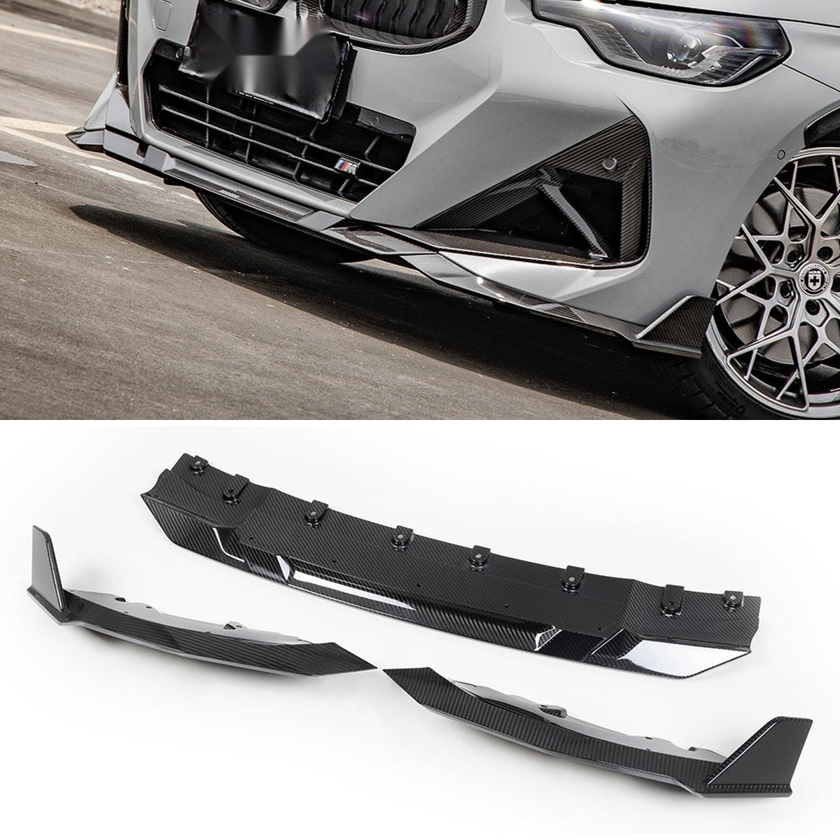 BMW 2 Series G42 Prepreg Carbon Fibre Front Lip - aggressive track-inspired upgrade