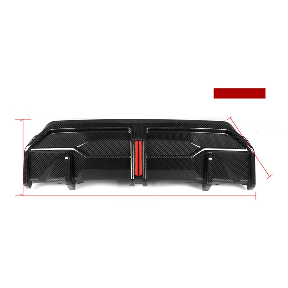 BMW 2 Series G42 Prepreg Carbon Fibre Rear Diffuser with Brake Light - aggressive M Sport styling upgrade