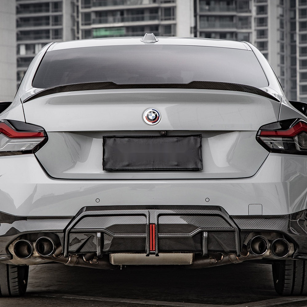 BMW 2 Series G42 Prepreg Carbon Fibre Rear Spoiler - gloss OEM-fit bootlid lip upgrade