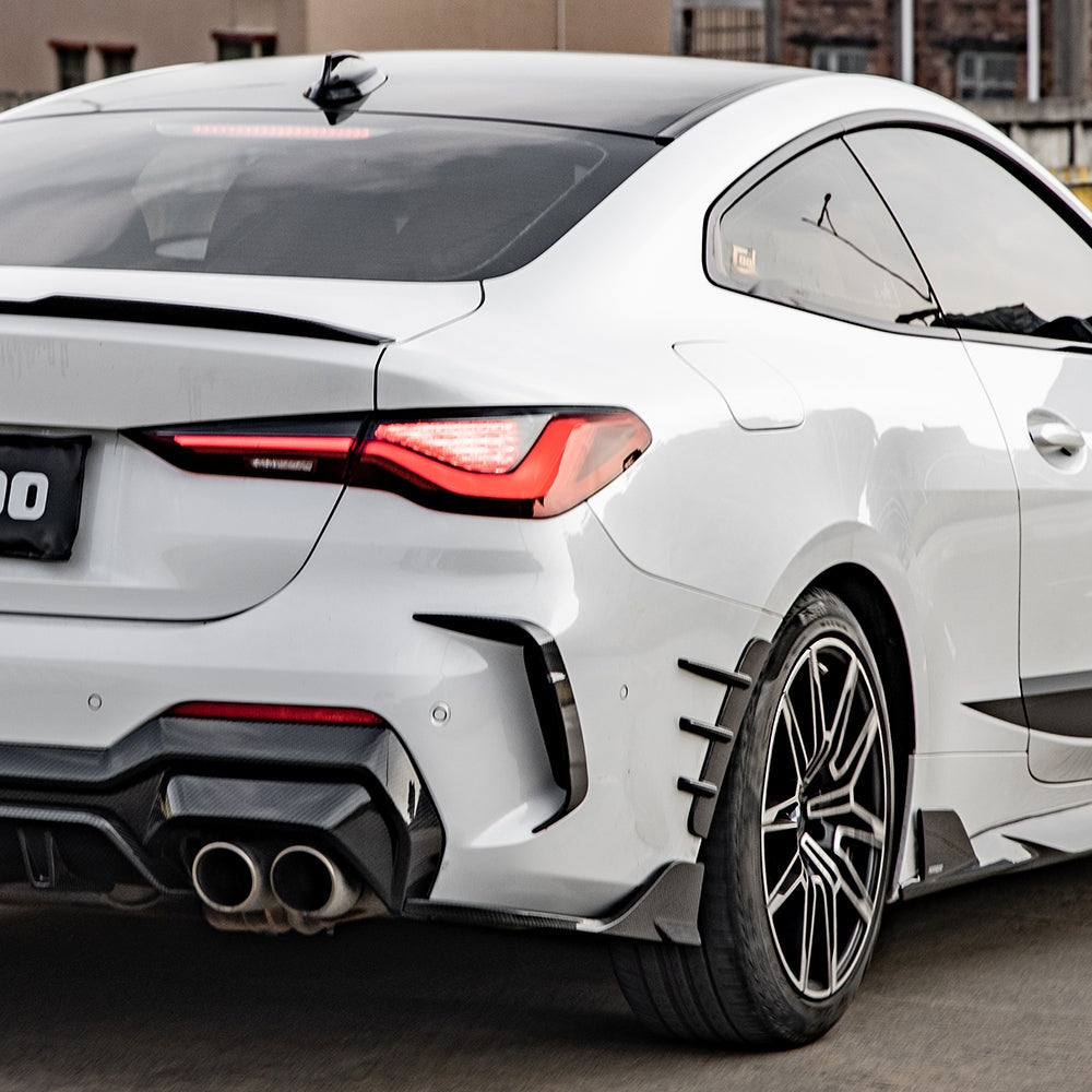 BMW 4 Series G22 Prepreg Carbon Fibre Front Arch Trims - triple louver design