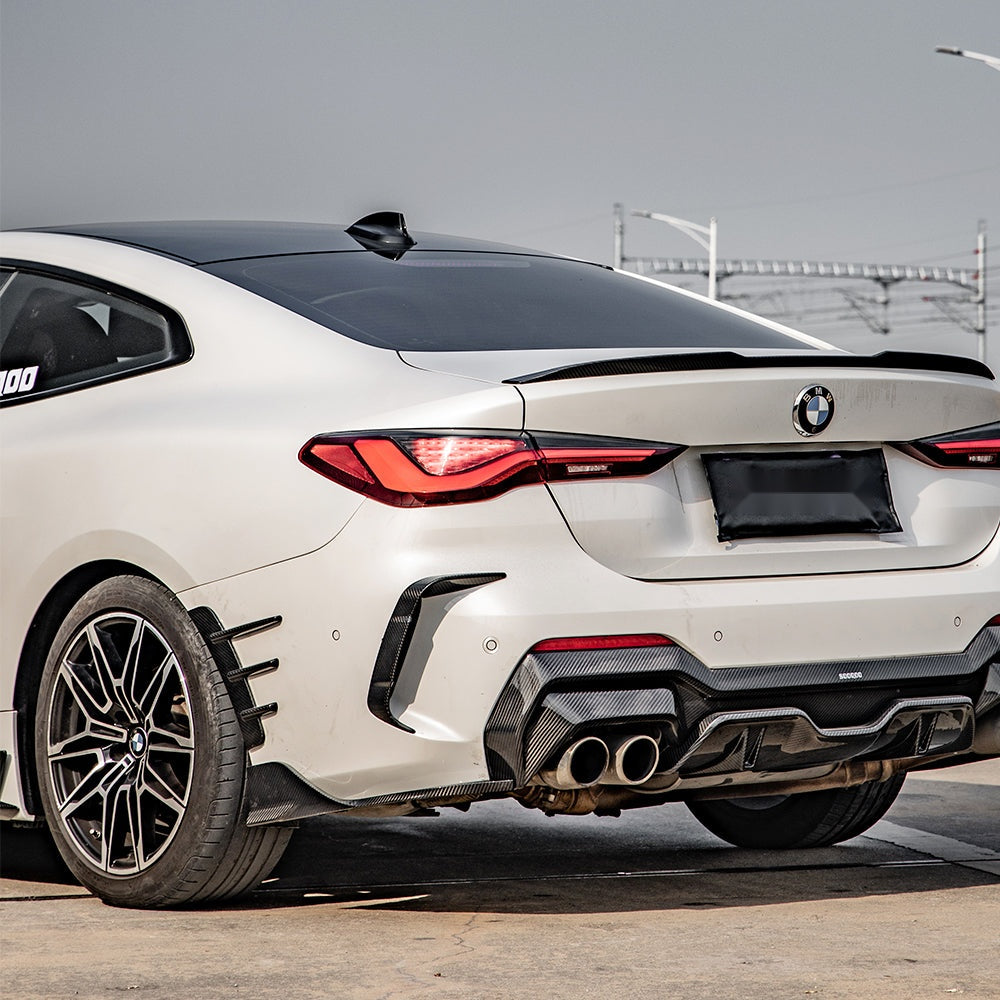 BMW 4 Series G22 Prepreg Carbon Fibre Front Arch Trims - triple louver design