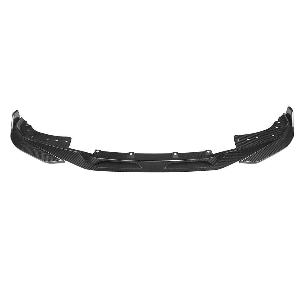 BMW 4 Series G22 Prepreg Carbon Fibre Front Lip - aggressive twin air inlet design with corner blade accents