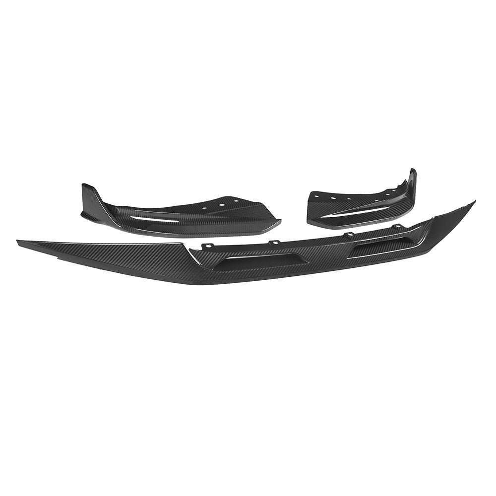 BMW 4 Series G22 Prepreg Carbon Fibre Front Lip - aggressive twin air inlet design with corner blade accents