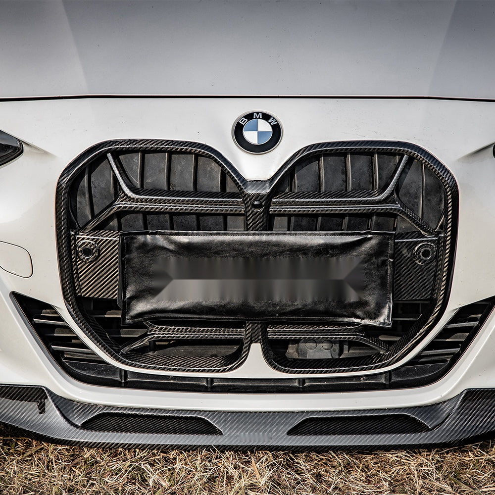 BMW 4 Series G22 Prepreg Carbon Fibre Front Lip - aggressive twin air inlet design with corner blade accents