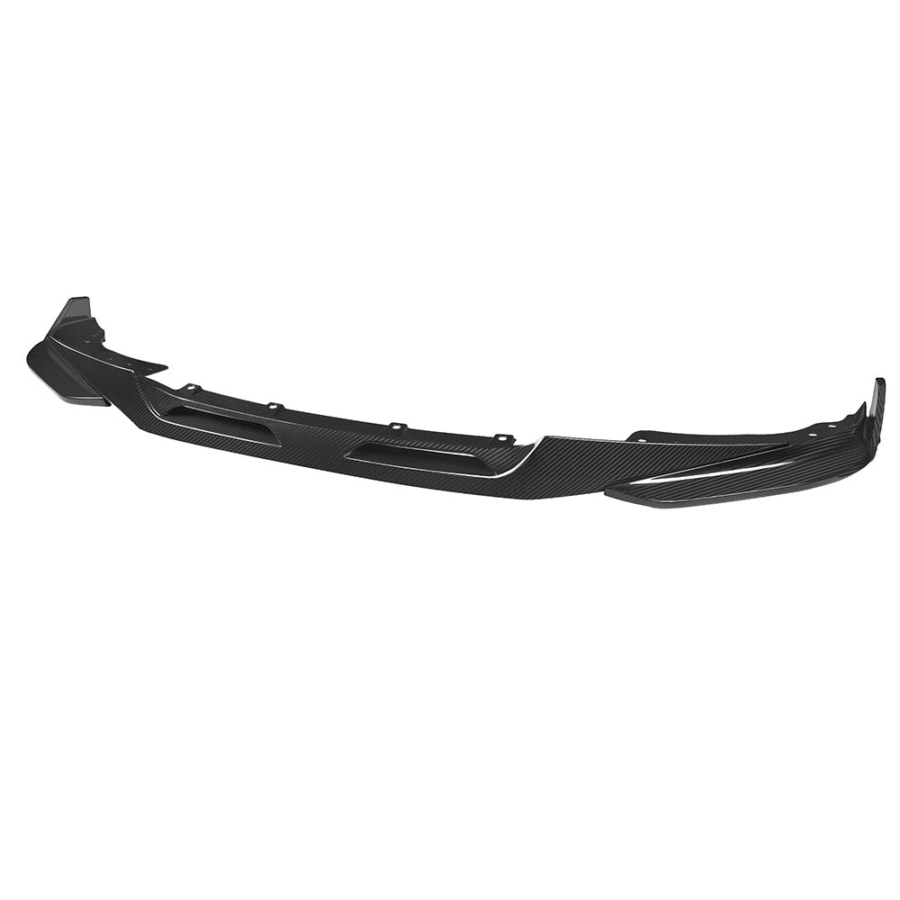 BMW 4 Series G22 Prepreg Carbon Fibre Front Lip - aggressive twin air inlet design with corner blade accents