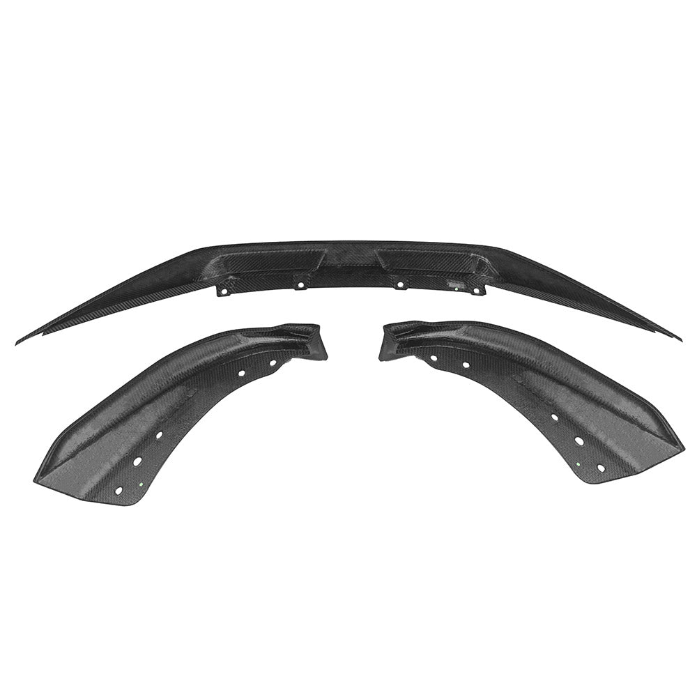BMW 4 Series G22 Prepreg Carbon Fibre Front Lip - aggressive twin air inlet design with corner blade accents