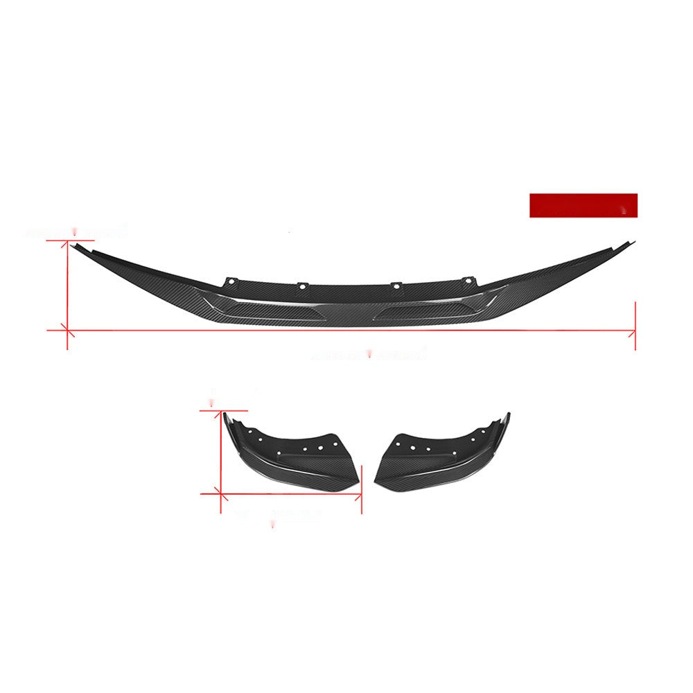 BMW 4 Series G22 Prepreg Carbon Fibre Front Lip - aggressive twin air inlet design with corner blade accents