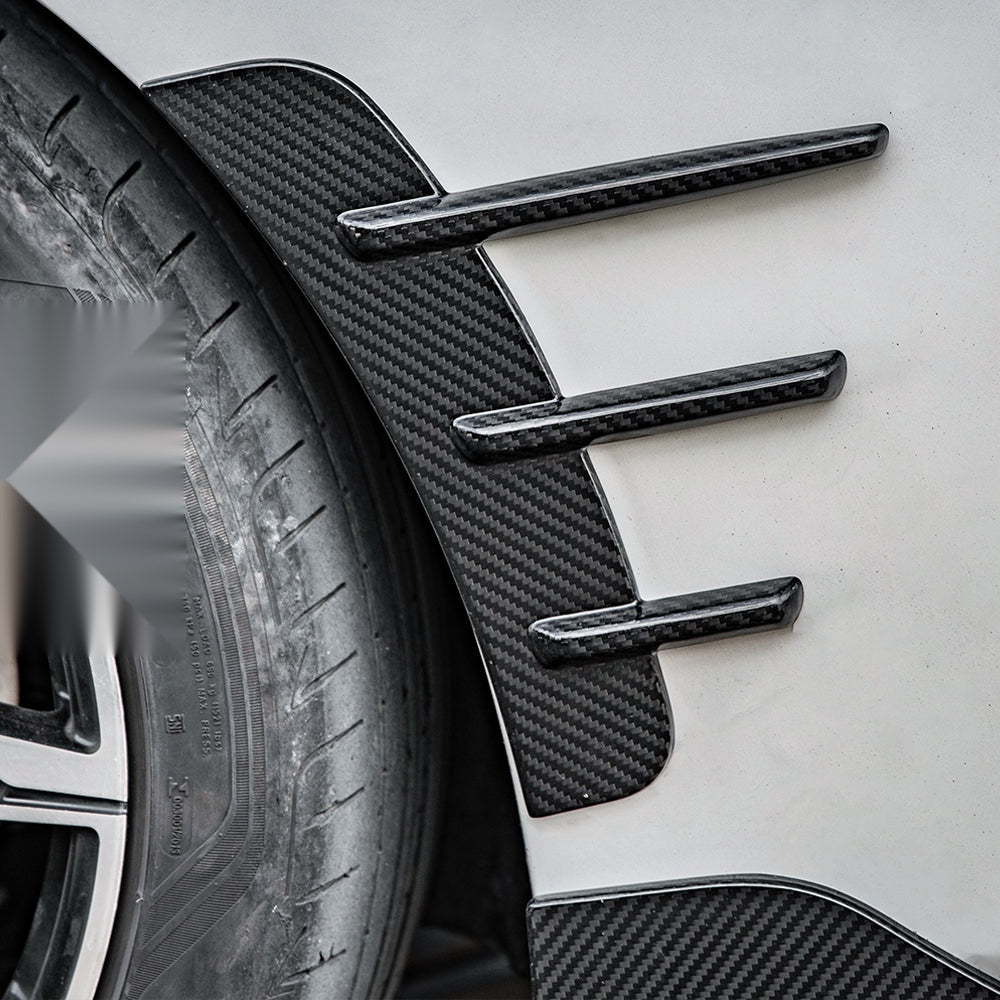 BMW 4 Series G22 Prepreg Carbon Fibre Rear Arch Trims - triple-louver design aggressive styling upgrade