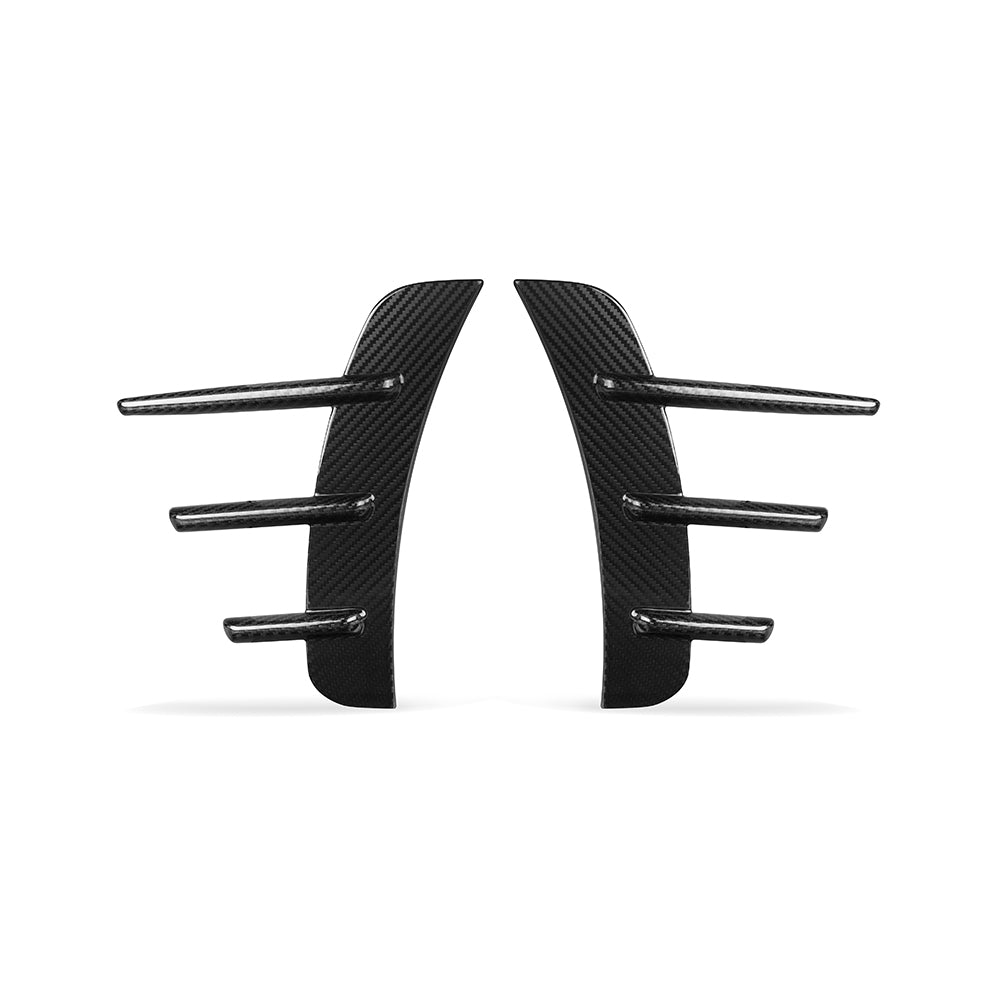 BMW 4 Series G22 Prepreg Carbon Fibre Rear Arch Trims - triple-louver design aggressive styling upgrade