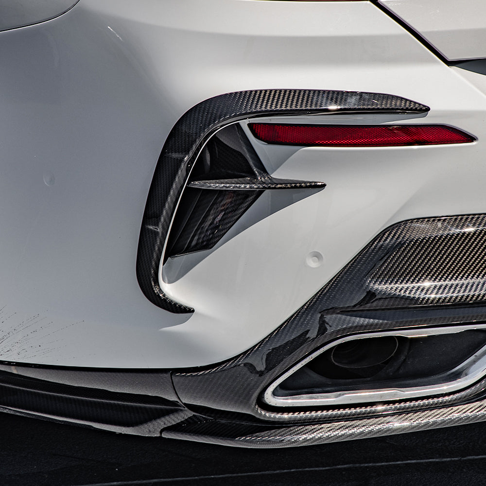 BMW 8 Series G14 Prepreg Carbon Fibre Rear Bumper Insert - aggressive OEM-fit upgrade