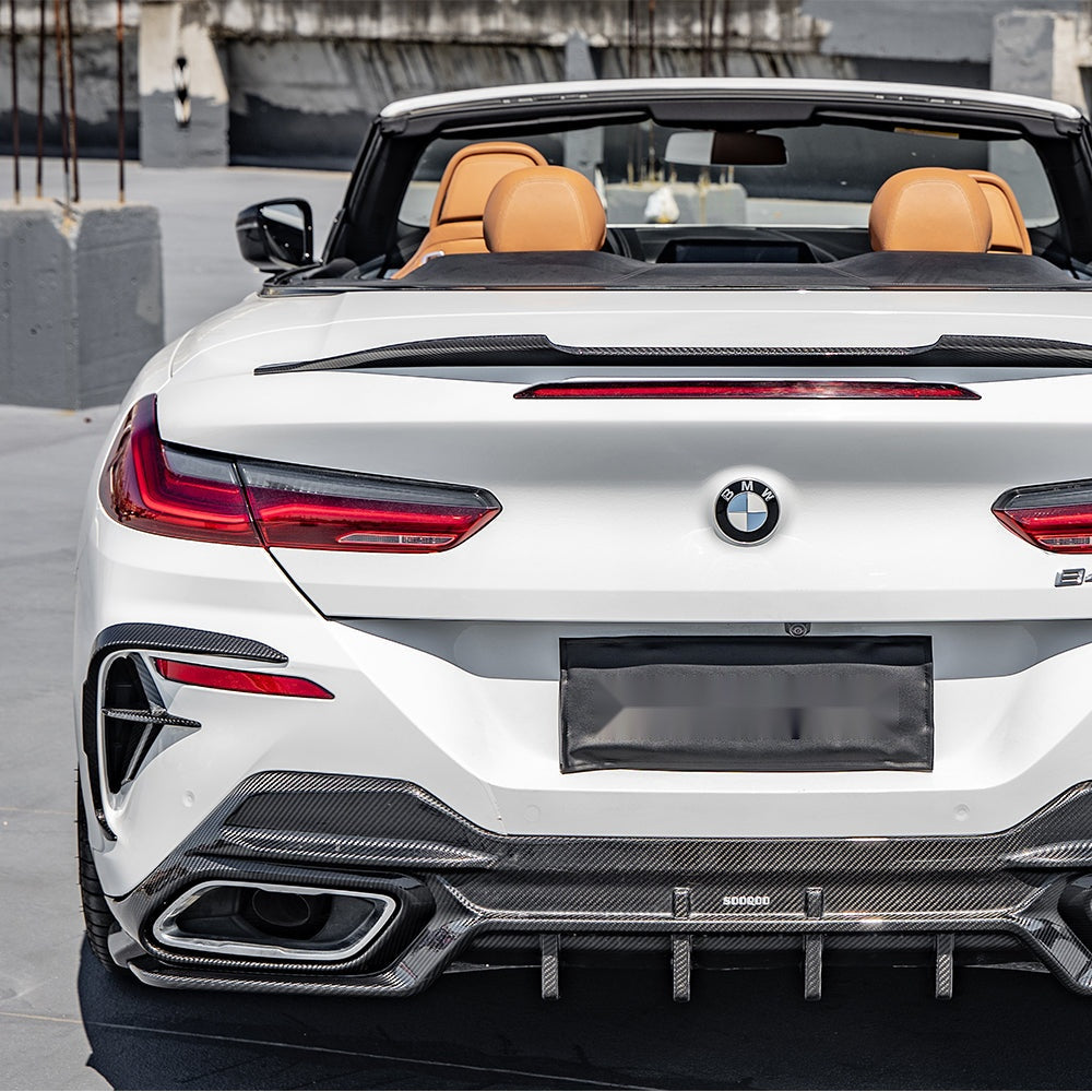 BMW 8 Series G14 Prepreg Carbon Fibre Rear Bumper Insert - aggressive OEM-fit upgrade