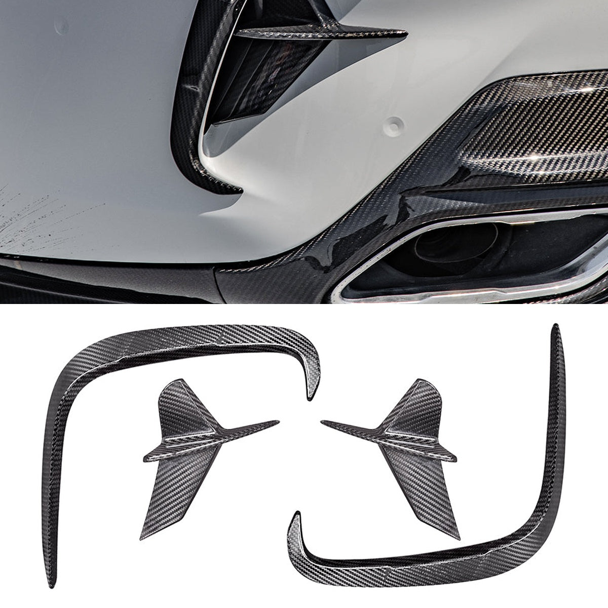 BMW 8 Series G14 Prepreg Carbon Fibre Rear Bumper Insert - aggressive OEM-fit upgrade
