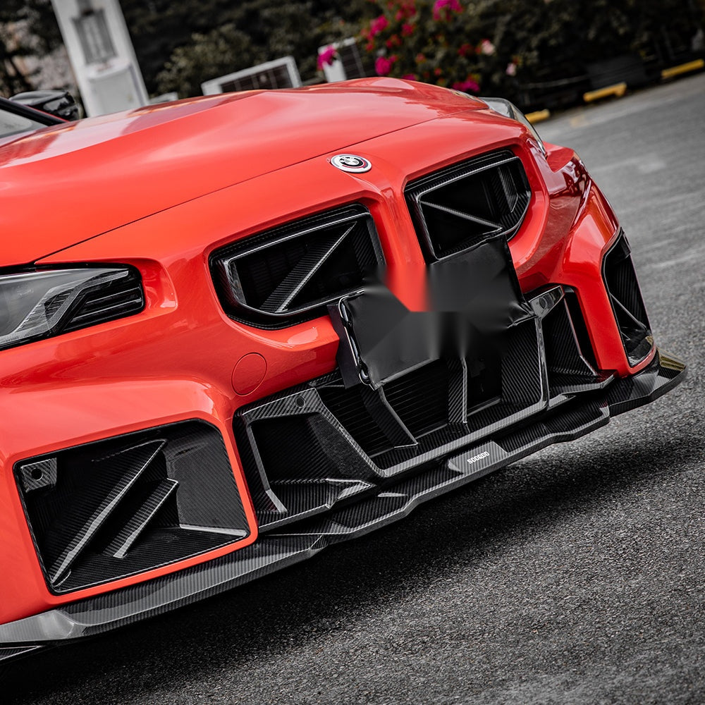 BMW M2 G87 Prepreg Carbon Fibre Lower Grille - aggressive front end upgrade with OEM fitment