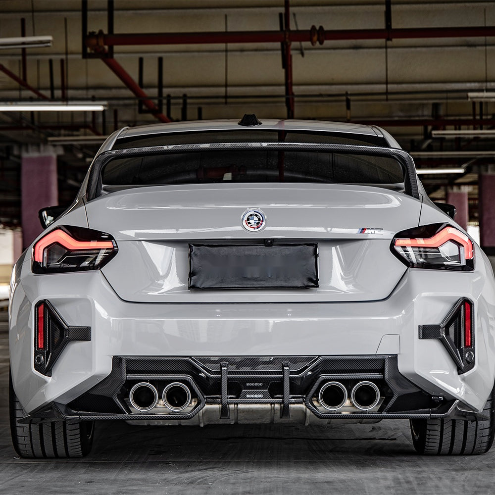 BMW M2 G87 Prepreg Carbon Fibre Rear Bumper Inserts - aggressive track-inspired upgrade