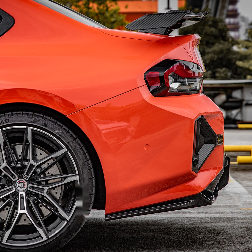 BMW M2 G87 Prepreg Carbon Fibre Rear Bumper Inserts - aggressive track-inspired upgrade