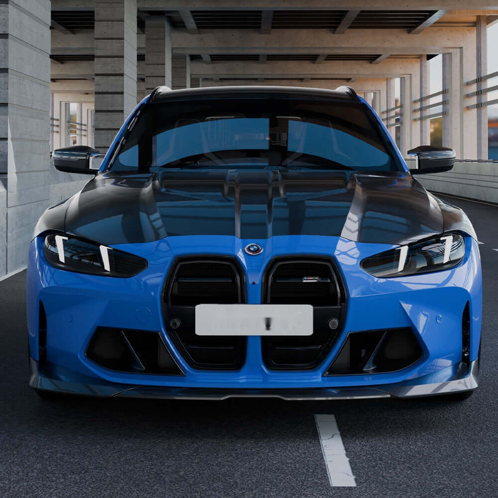 BMW M3 G80 M4 G82 Prepreg Carbon Fibre Vented Bonnet with shark fin vents - track-focused upgrade