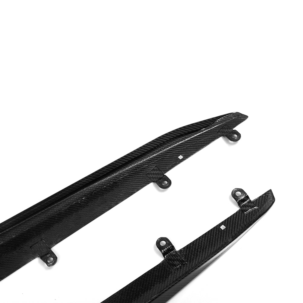 BMW M8 F92 Prepreg Carbon Fibre Side Skirts - dual blade aggressive stance upgrade
