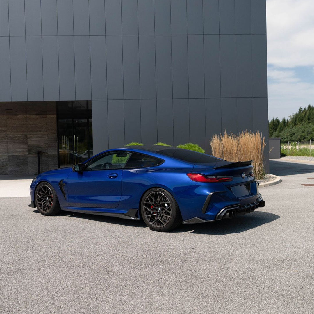 BMW M8 F93 Gran Coupé Prepreg Carbon Fibre Rear Diffuser with triple blades and side winglets
