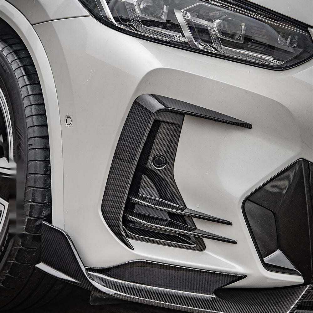 BMW X3 G01 LCI Carbon Fibre Front Vent Trims - prepreg gloss finish front bumper upgrade