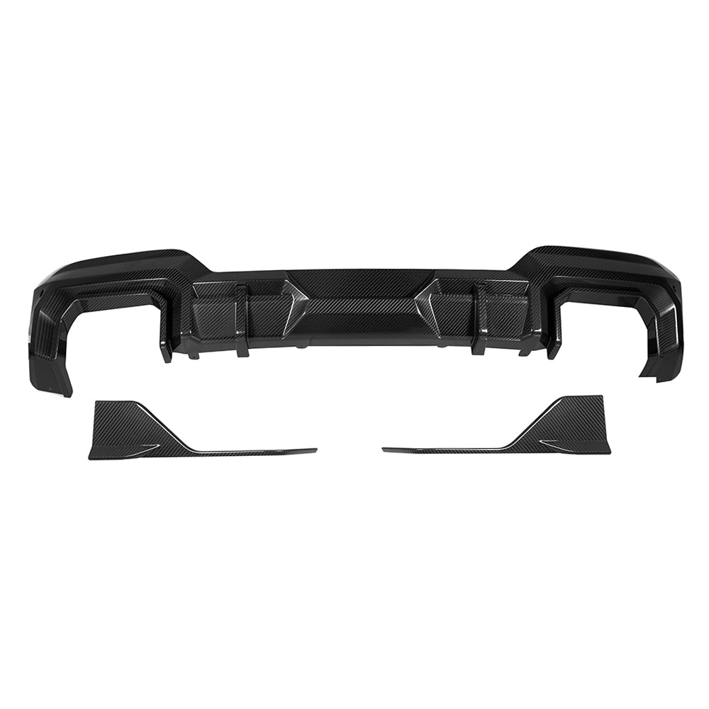 BMW X3 M40i G01 Facelift Carbon Fibre Rear Diffuser - prepreg with gloss finish and side winglets