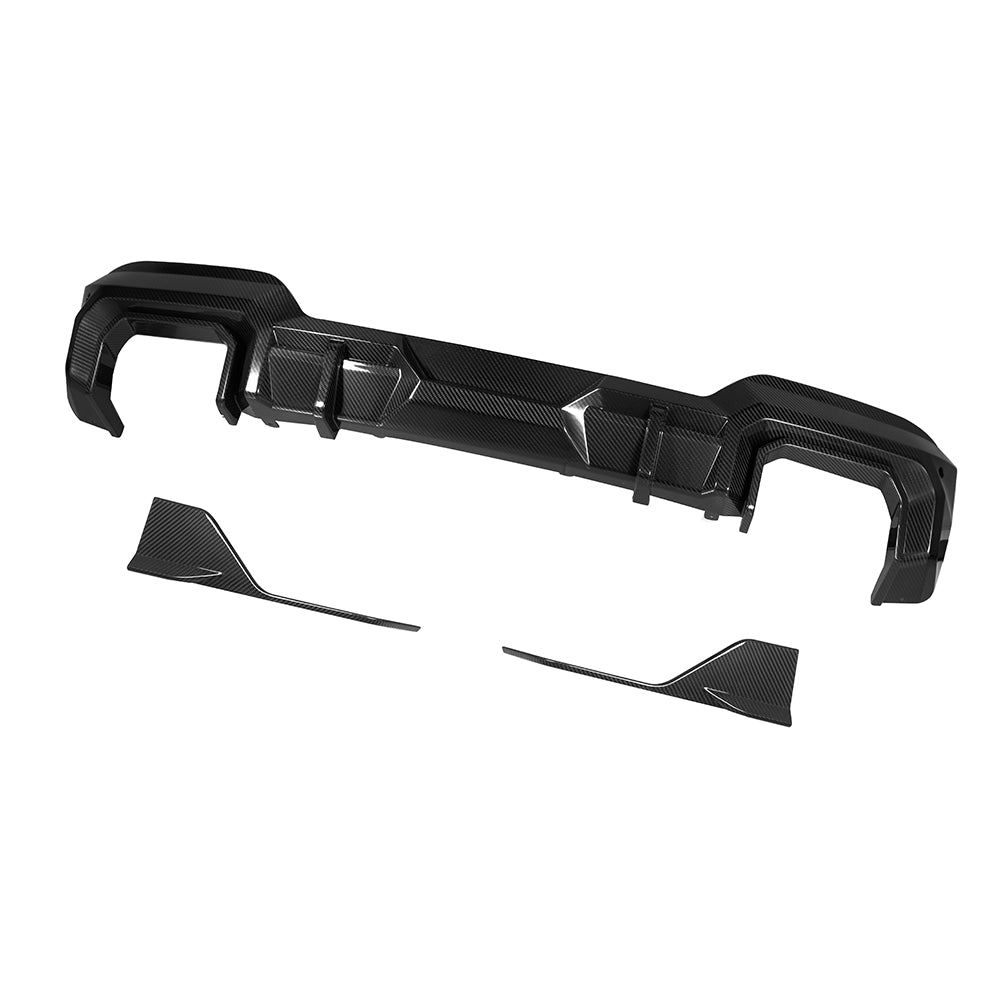 BMW X3 M40i G01 Facelift Carbon Fibre Rear Diffuser - prepreg with gloss finish and side winglets