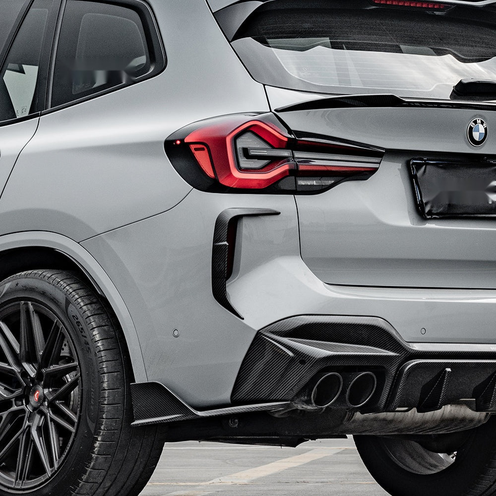 BMW X3M F97 LCI Carbon Fibre Rear Bumper Insert - prepreg OEM fitment upgrade