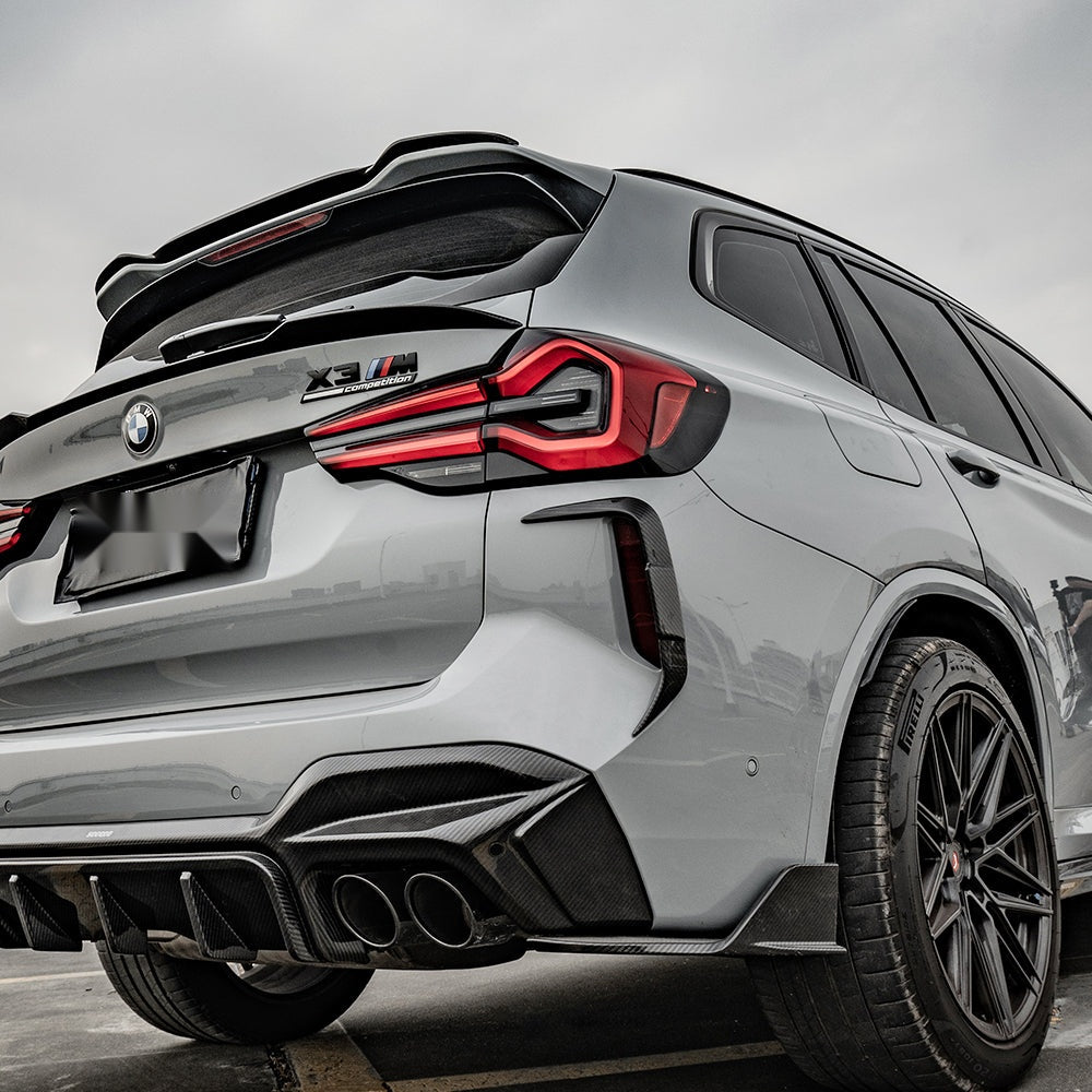 BMW X3M F97 LCI Carbon Fibre Rear Bumper Insert - prepreg OEM fitment upgrade