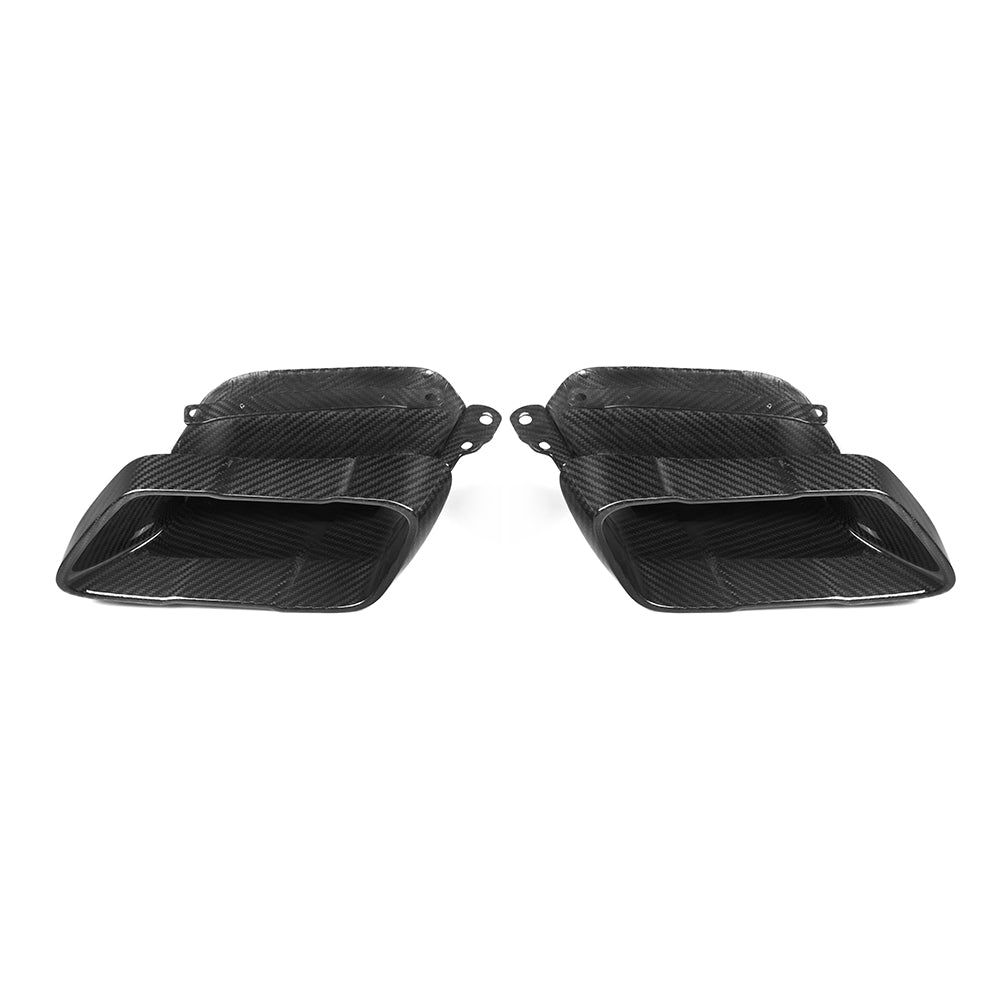 BMW X5 G05 Carbon Fibre Exhaust Tips - autoclave prepreg gloss finish bolt-on upgrade