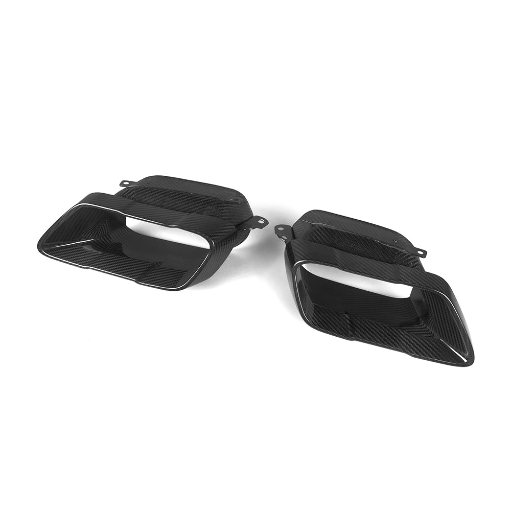 BMW X5 G05 Carbon Fibre Exhaust Tips - autoclave prepreg gloss finish bolt-on upgrade